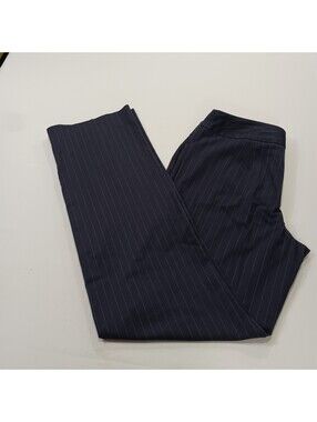 George Stretch GL161051 Women's 10 (31×32) Blue Striped Cotton Blend Dress Pants